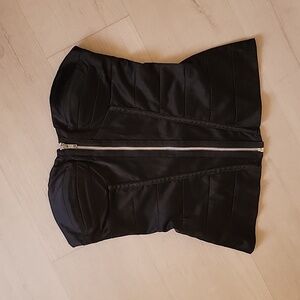 Windsor Tube Top Black Satin Size Medium Formal Zip Up